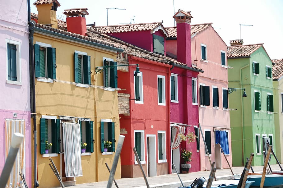 Italia, Murano, Eropa, Musim panas, dekoratif, warna, tua, romantis, perjalanan, liburan