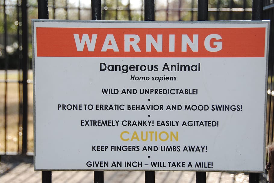 warning, homo sapiens, cage, zoo, sign, text, communication, western script, warning sign, forbidden