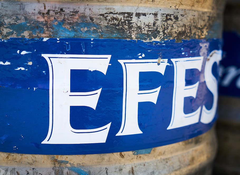efes, beer, barrel, the drink, alcohol, turkey, brand, logo, blue, macro