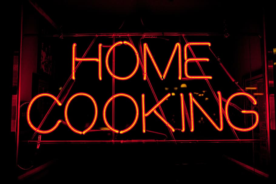 ‘home, cooking’, sign, captured, new, york, city, canon, 5d, Neon
