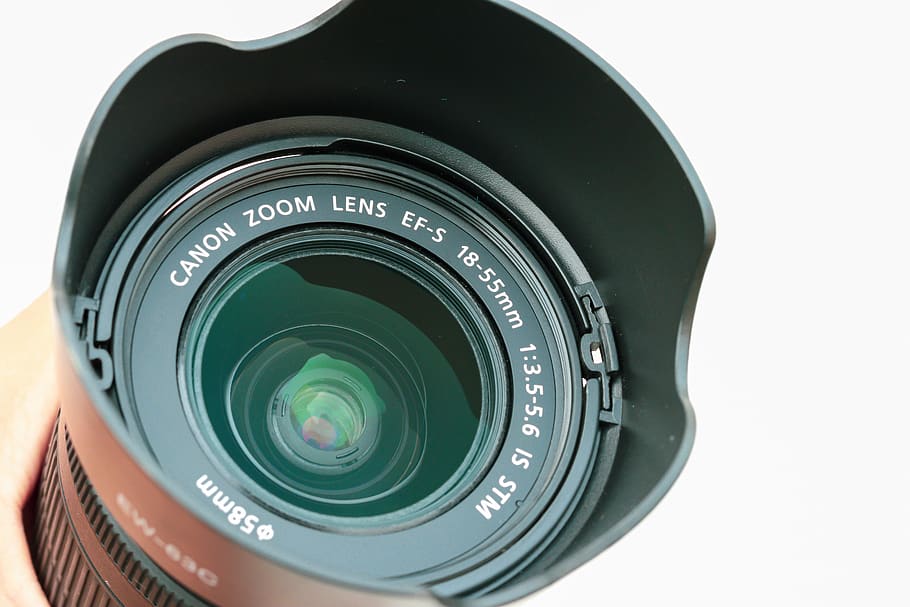 lens, zoom lens, canon, efs, kit lens, glass, basic, dslr lens, hood, lens hood
