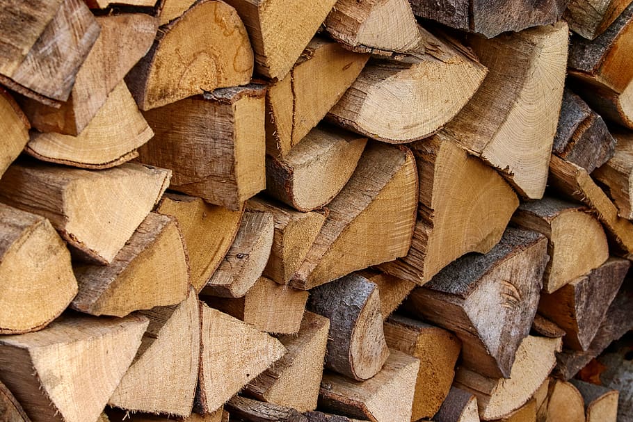 madera, leña, peines para cortar hilos, madera para la chimenea, holzstapel, textura, calor, material en crecimiento, apilar, partir