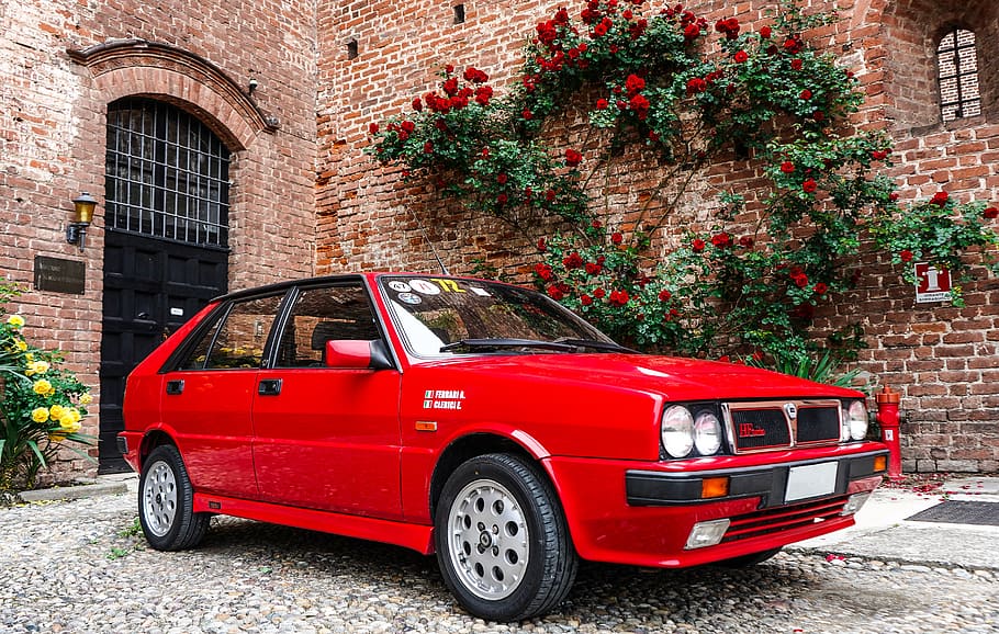 lance, machine, rossa, the italian machine, lancia delta, rally, rally car, classic, vintage, rose