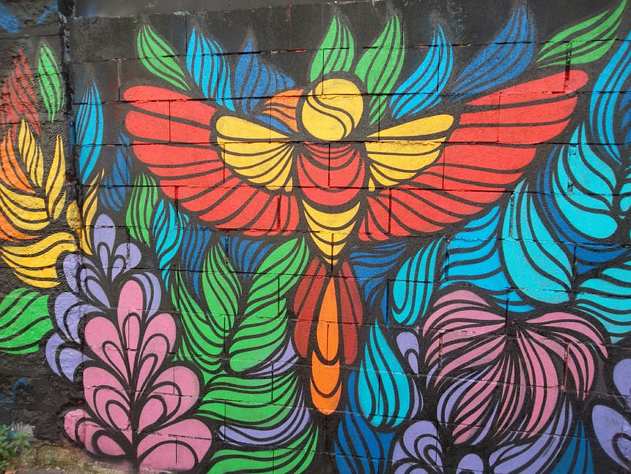 multicolored graffiti, streetart paris, graffiti, street, city, painting, paint, urban, wall, color