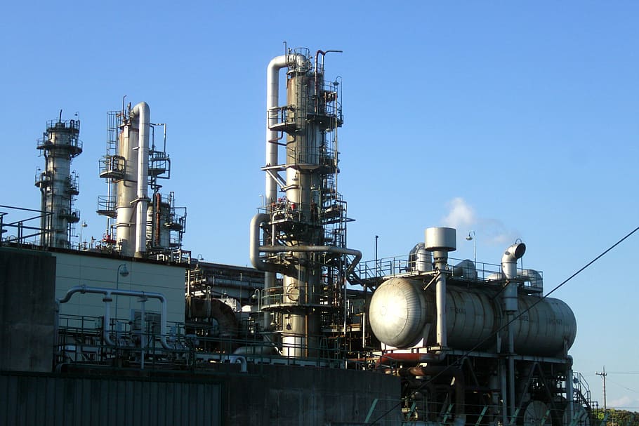 Prefektur Mie, Minyak, Pabrik, pipa, tangki, unit distilasi atmosfer, distilasi atmosfer, distilasi, peralatan distilasi, cerobong