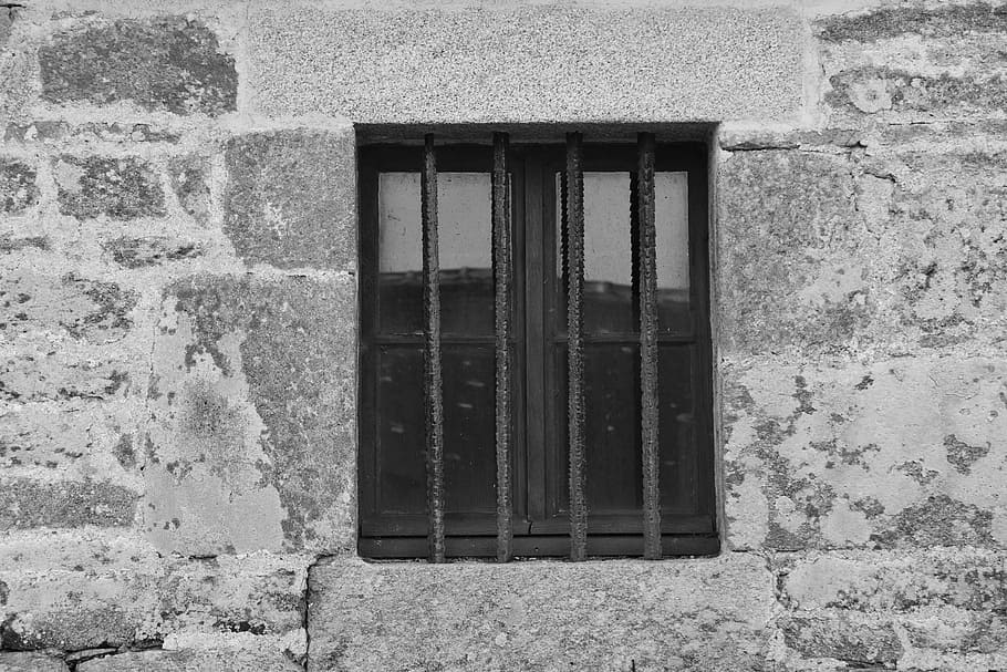 wall, architecture, window, stones, bars, former, old, window stone, house, old house