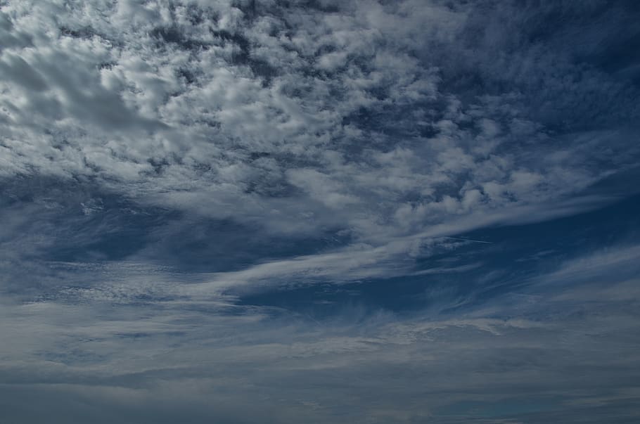 clouds, blue, summer, sky, cirrocumulus, cumulus, white, high, no person, layer