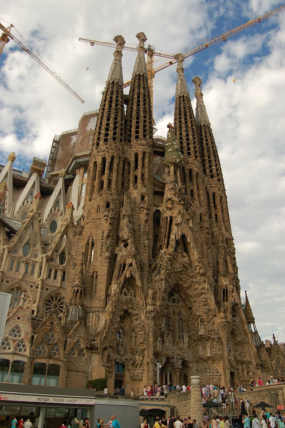 barcelona, spain, la sagrada familia, places of interest, cathedral, tower, window, light, church, gaudí