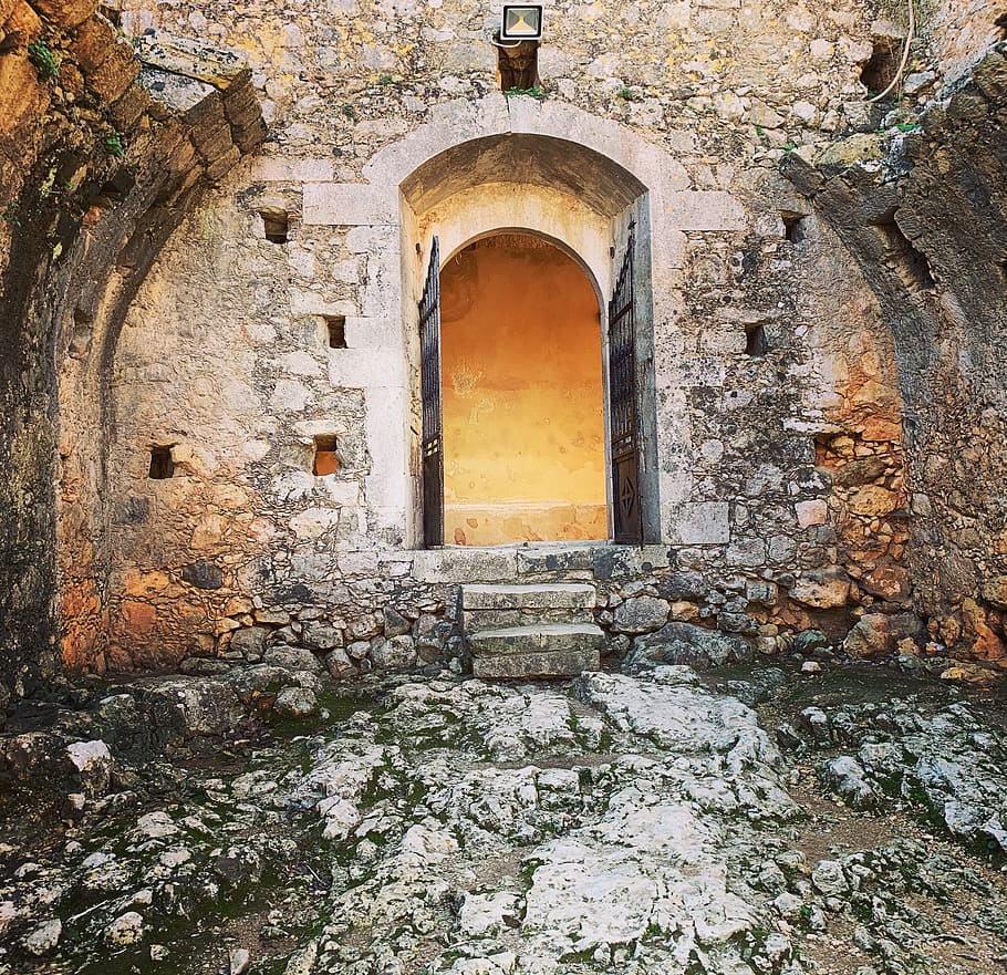 door, ancient, greece, old, construction, mystic, ancestral, religion, convent, monastery
