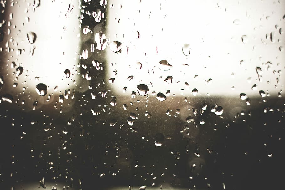 Rintik hujan, Jendela, tetes, hujan, turun, basah, kaca - Bahan, air, latar belakang, cair