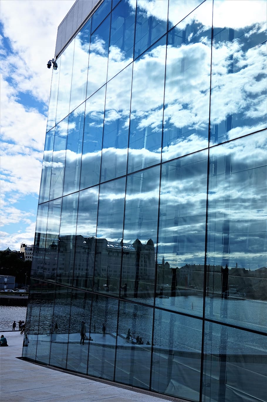 cielo, nueva ópera, oslo, noruega, nube - cielo, exterior del edificio, arquitectura, estructura construida, reflexión, edificio