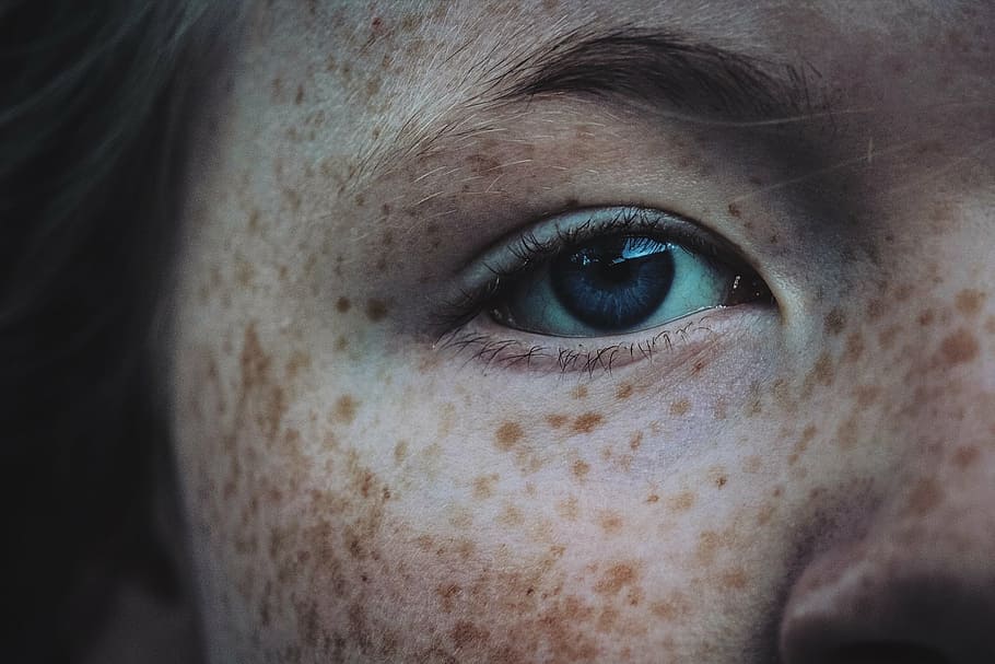 woman, blue, eyes, face, eye, girl, freckles, portrait, close-up, people