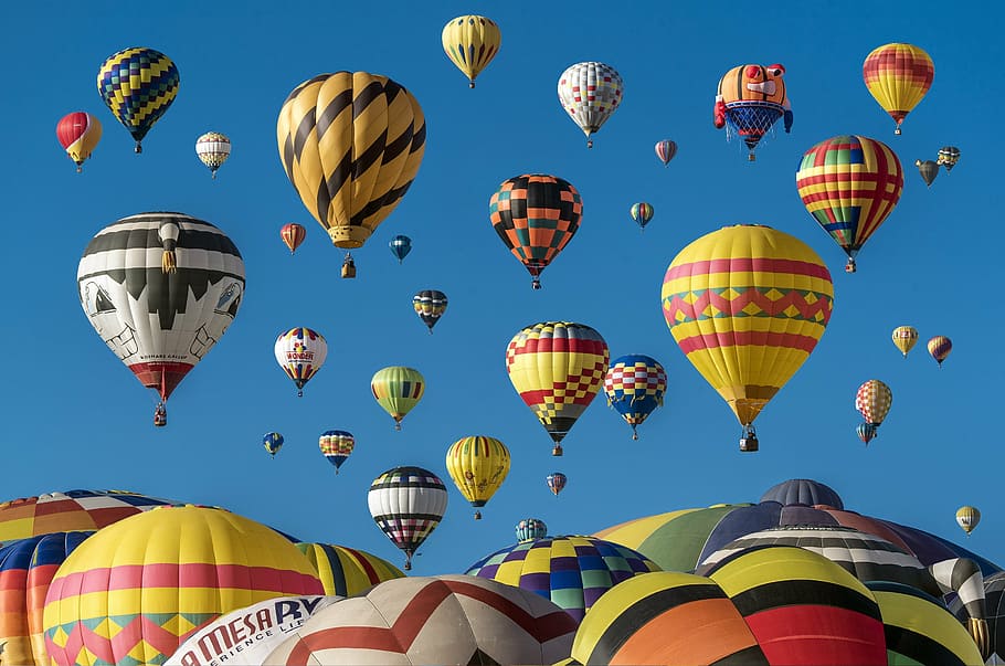 cores sortidas, quente, fotografia de balão de ar, aventura, balões, coloridos, colorido, festival, voo, voar