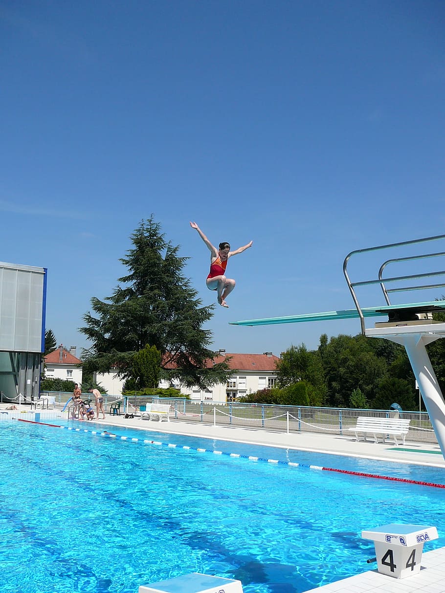 Centre, Aquatic, Remiremont, Jump, delve, port, training, swimming Pool, jumping, outdoors