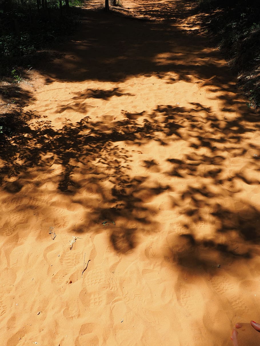 traces, sand, tracks in the sand, footprints, yellow, orange, ochre colours, shoe print, shoe sole imprint, sole imprint