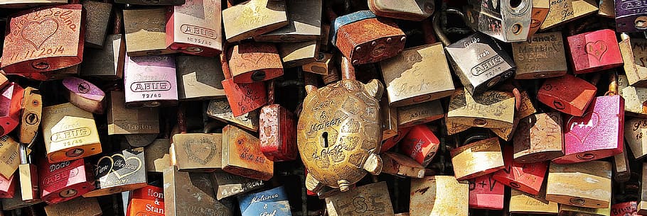 assorted padlocks, love locks, love, cologne, hohenzollern bridge, bridge, padlocks, castles, love symbol, symbol