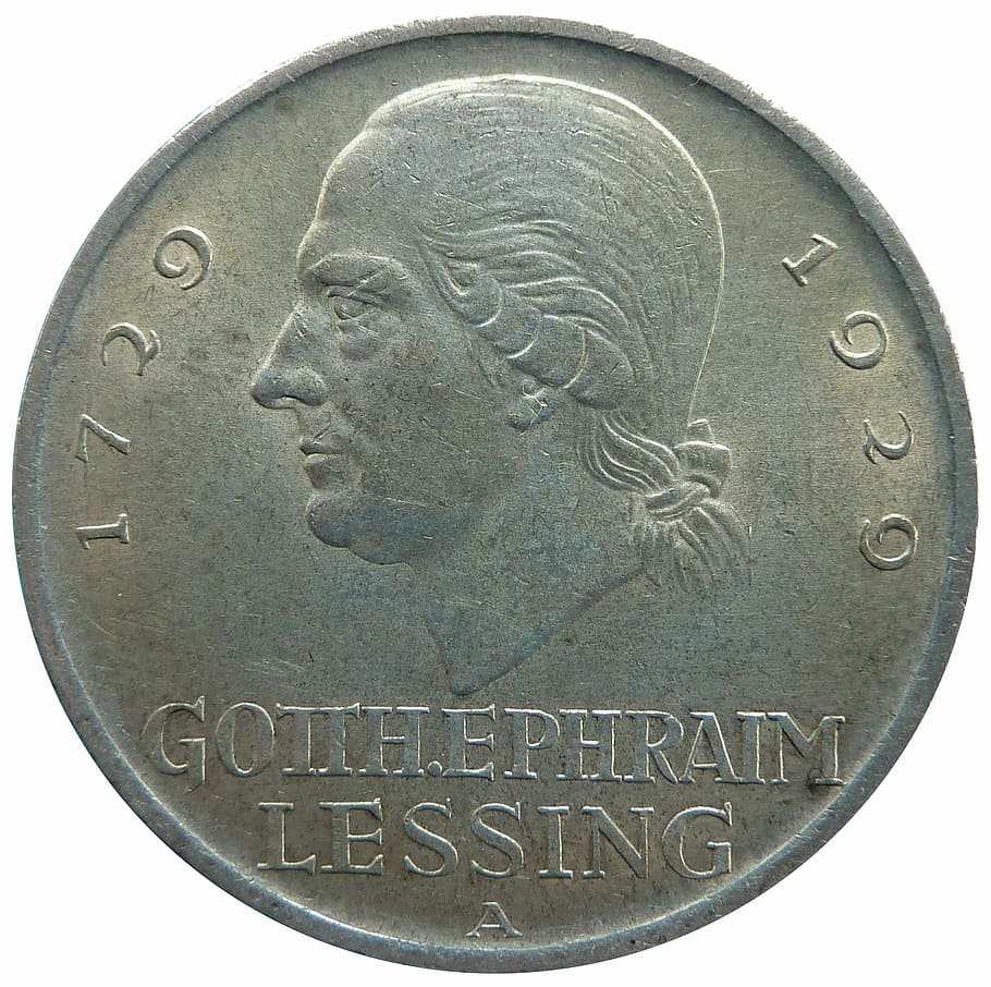 Reichsmark, Lessing, Weimar Republic, coin, money, numismatics, currency, commemorative, cash, financial