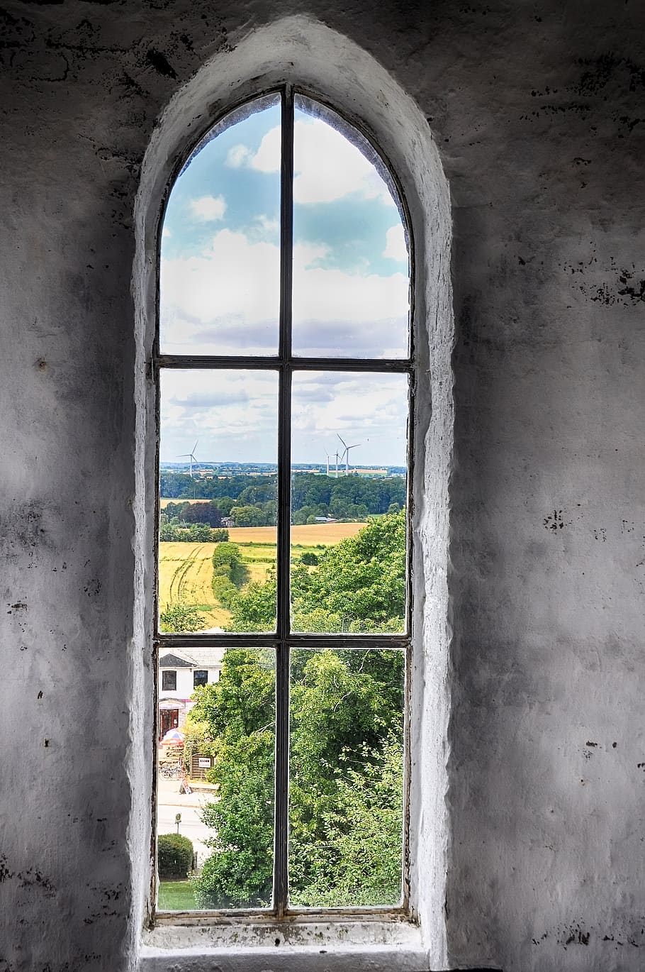 church window, church, window, outlook, architecture, grate, indoors, day, built structure, sky