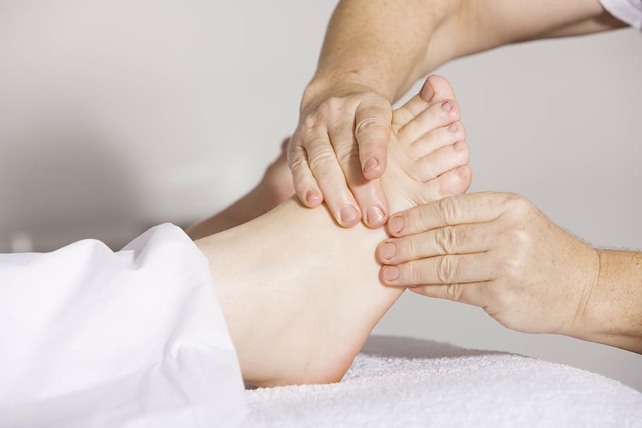person, massaging, another, right foot, physiotherapy, foot massage, massage, alternative medicine, beauty, chinese