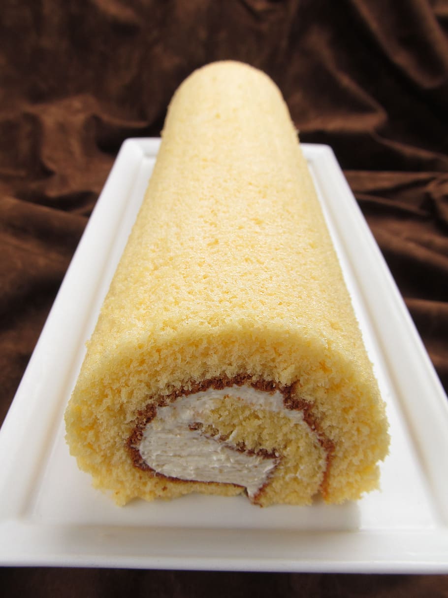jellyroll with tray, cake, roll cake, fruit, sweet, suites, pear, food, dessert, france confectionery