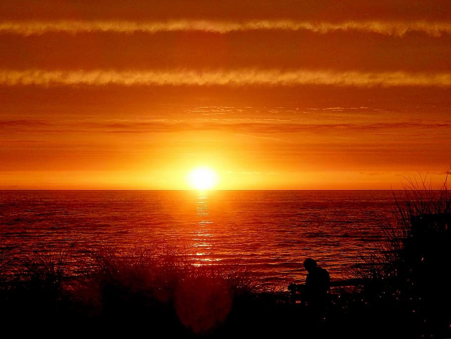 sunset, evening, sun, sea, sunset beach, sunset sky, silhouette, horizon, beach sunset, outdoor