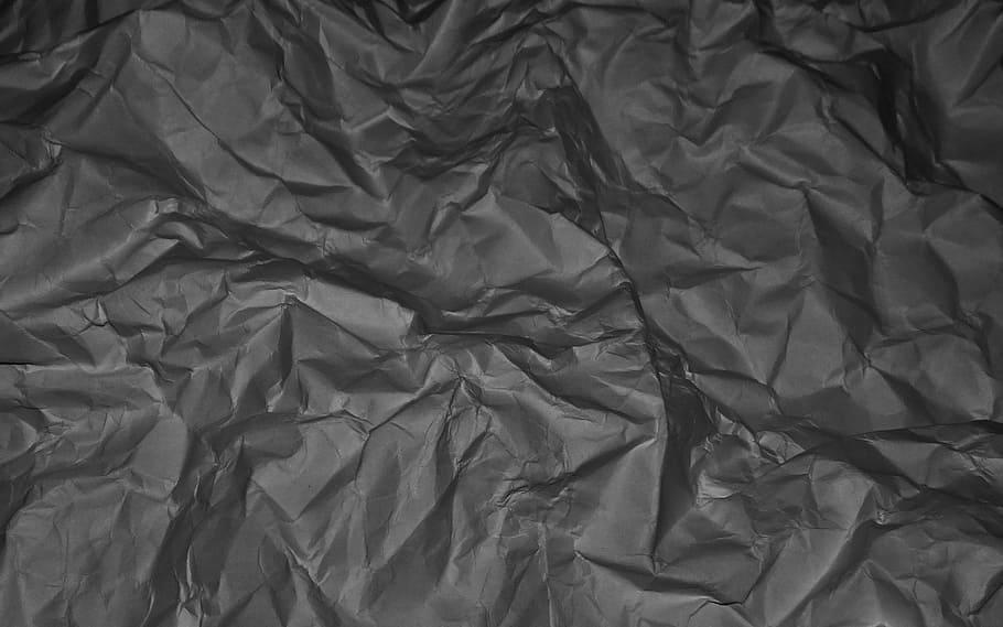crumpled, paper, texture, folds, drapery, background, black, white, crumpled paper, black and white