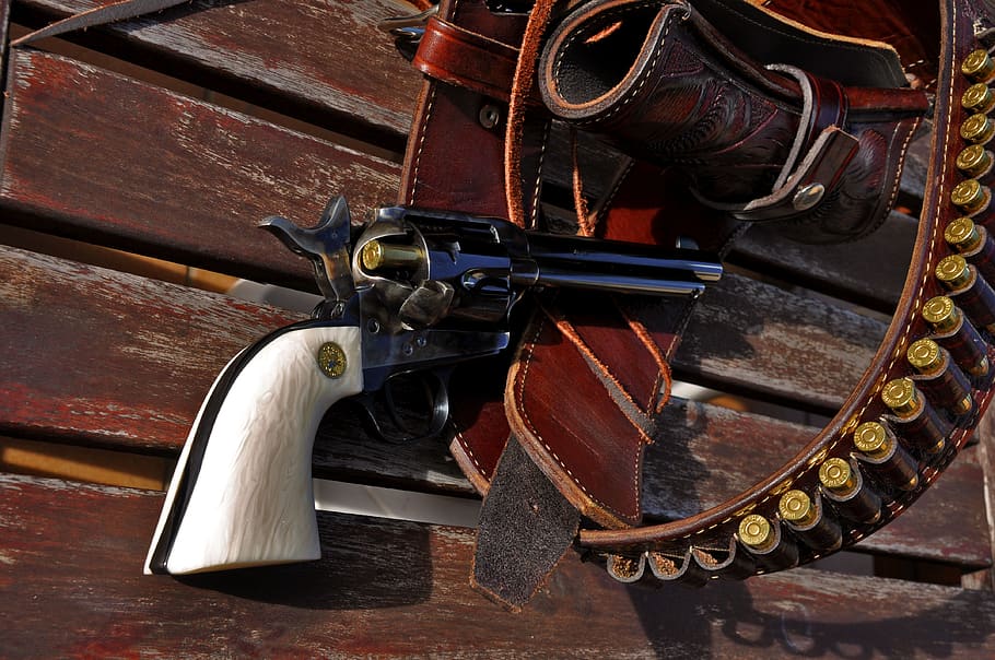 colt single action, pacemaker, gun, guns, weapon, revolver, pistol, firearm, cowboy, holster