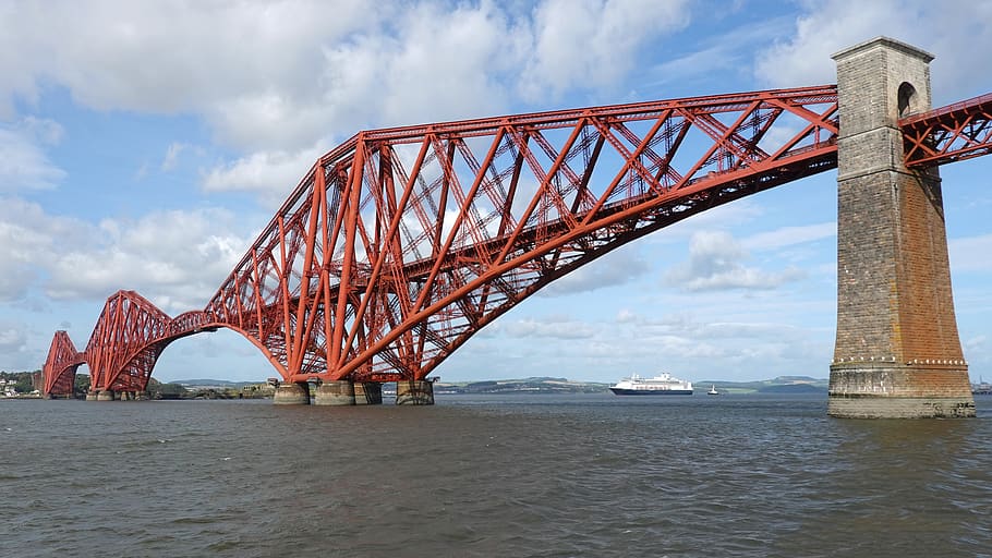 the forth bridge, railway bridge, steel, queensferry, railway, scotland, railways, bridge, architecture, historical
