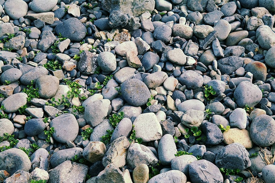 banyak batu abu-abu, batu, kerikil, mont-dol, geoje, tekstur, lantai, tanah, batu besar, permukaan