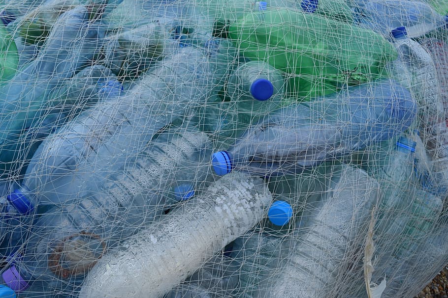 緑, 青, ペットボトル, 漁網, 網, ボトル, ビーチ, クリーンアップ, ゴミ, リサイクル