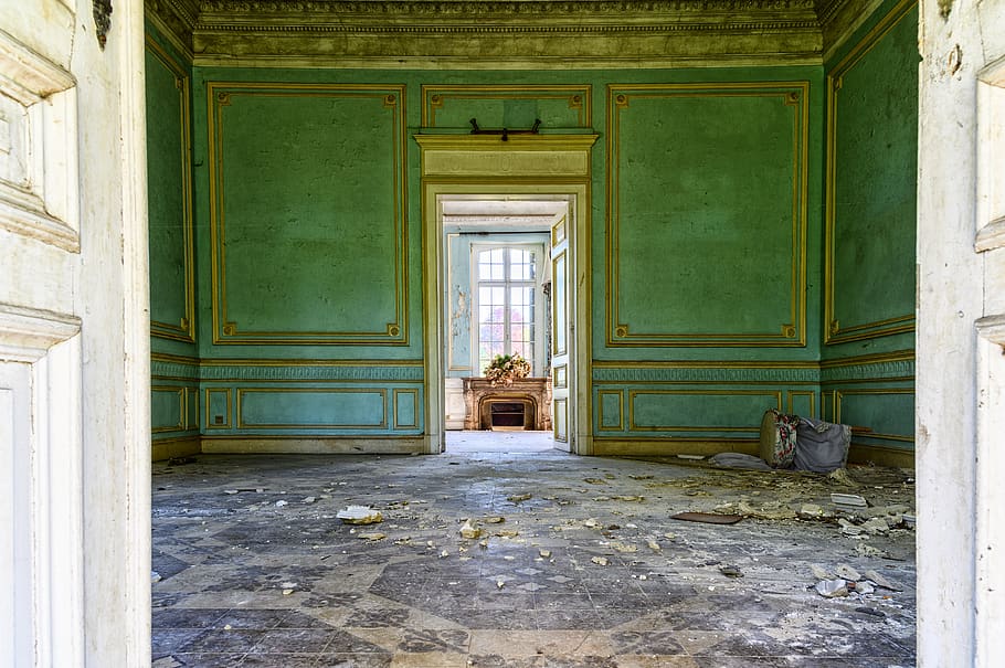 lost places, villa, space, room, old, stucco, house, abandoned, atmosphere, building