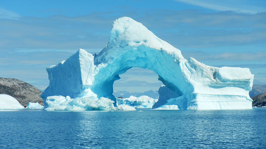 Groenlandia, iceberg, fiordo, sermilik, hielo, ártico, paisaje, naturaleza, mar, azul