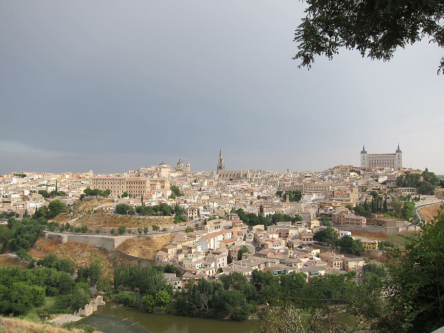 Toledo, Espanha, Cidade Velha, Arquitetura, linha do horizonte, cidade, paisagem urbana, marco, cênico, cenário