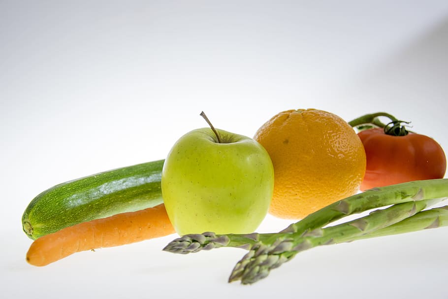 Fruit, Apple, Food, Asparagus, Tomato, zuccini, carrot, vegatables, vegetable, freshness