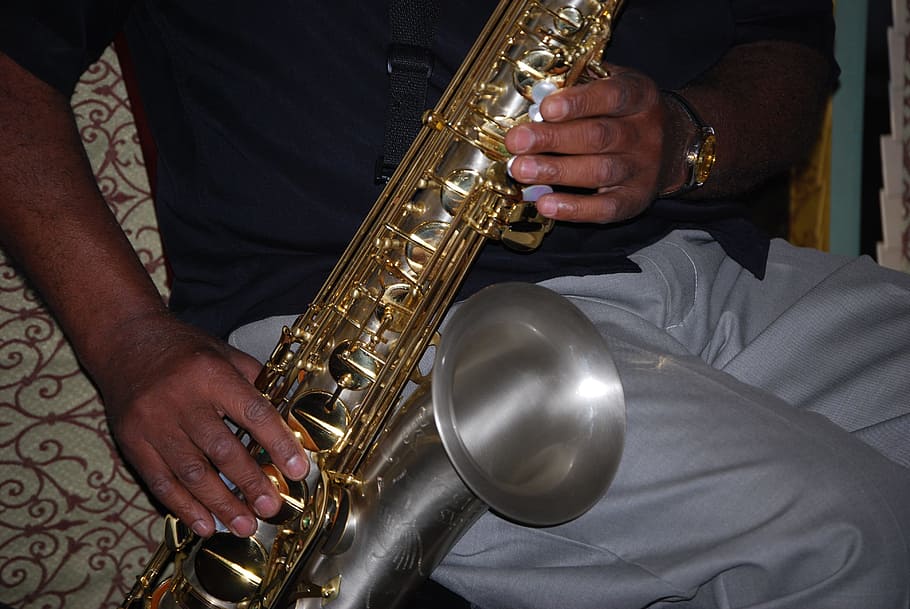 person playing saxophone, horn player, horn, saxophone, mus, music, instrument, sax, jazz, musical instrument