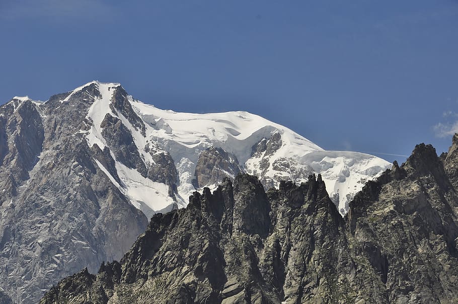 Mont Blanc, Italia, nieve, montaña, blanco, Alpes, montañas, paisaje, naturaleza, vista