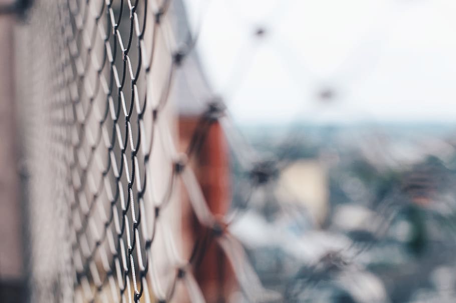 wire, fence, blur, outdoor, chainlink fence, barrier, boundary, architecture, wire mesh, city