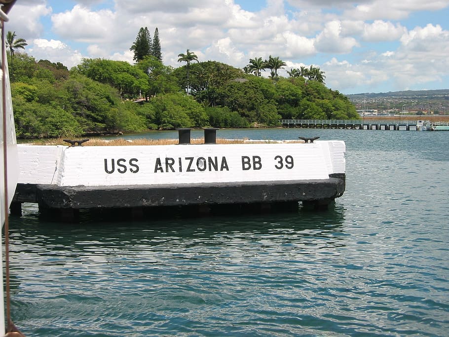 Pearl Harbor, Oahu, Hawaii, memorial, embarcación náutica, transporte, agua, árbol, planta, naturaleza
