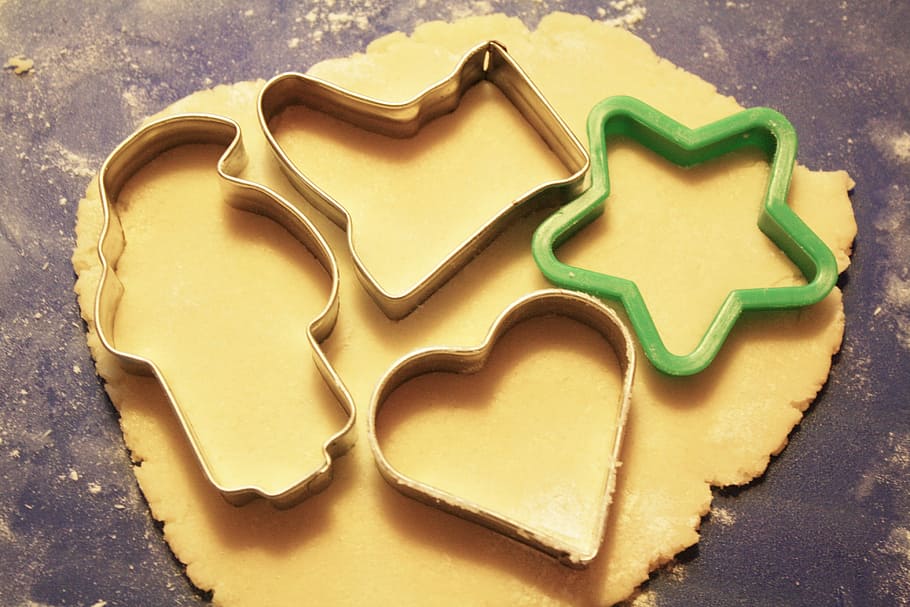 Baking, Cookies, Cookie Cutters, Dough, baking cookies, shortcrust pastry, christmas, cut out, food and drink, shape
