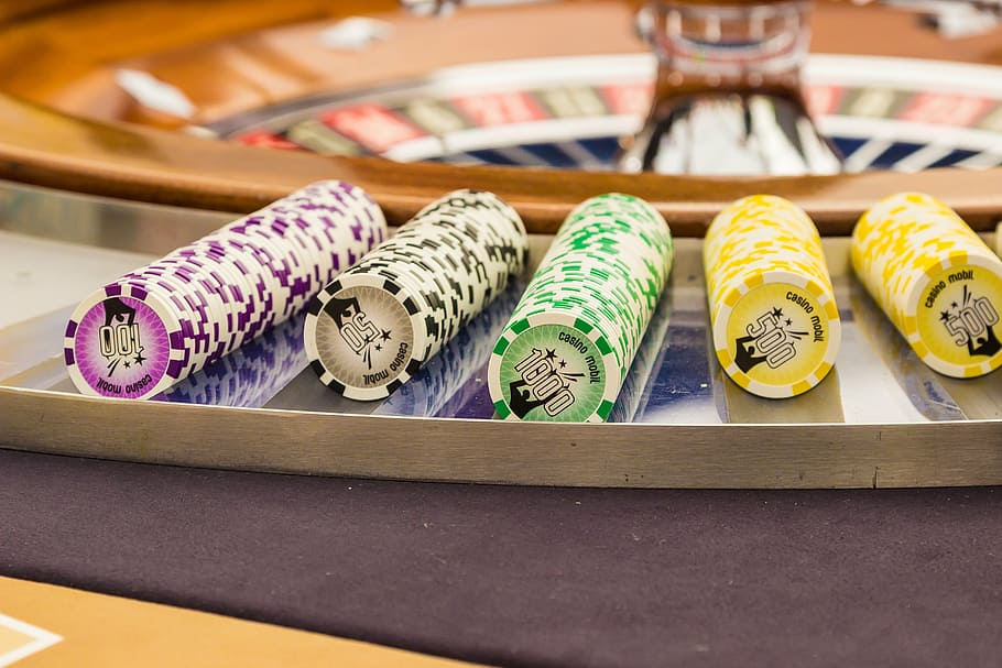 pile, purple, white, green, yellow, poker chips, roulette, gambling, game bank, game casino