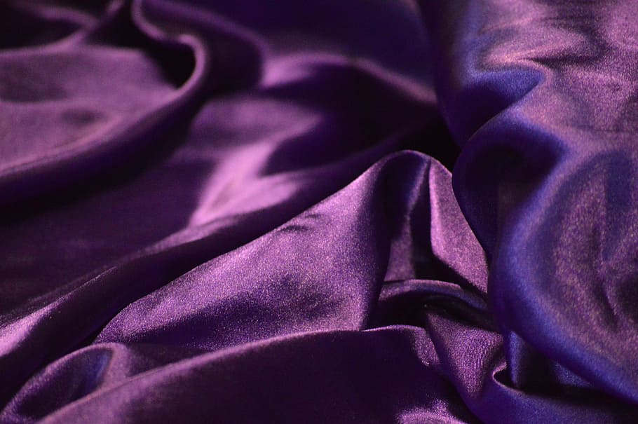 фиолетовый атласный текстиль, блестящий, фиолетовый, шелк, роялти, престижный, мятый, глянцевый, ткань, роскошь