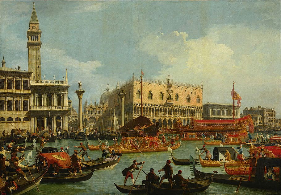 18世紀, ビュー, ヴェネツィア, 建物, 運河, 都市, 都市の景観, 写真, 歴史的, イタリア