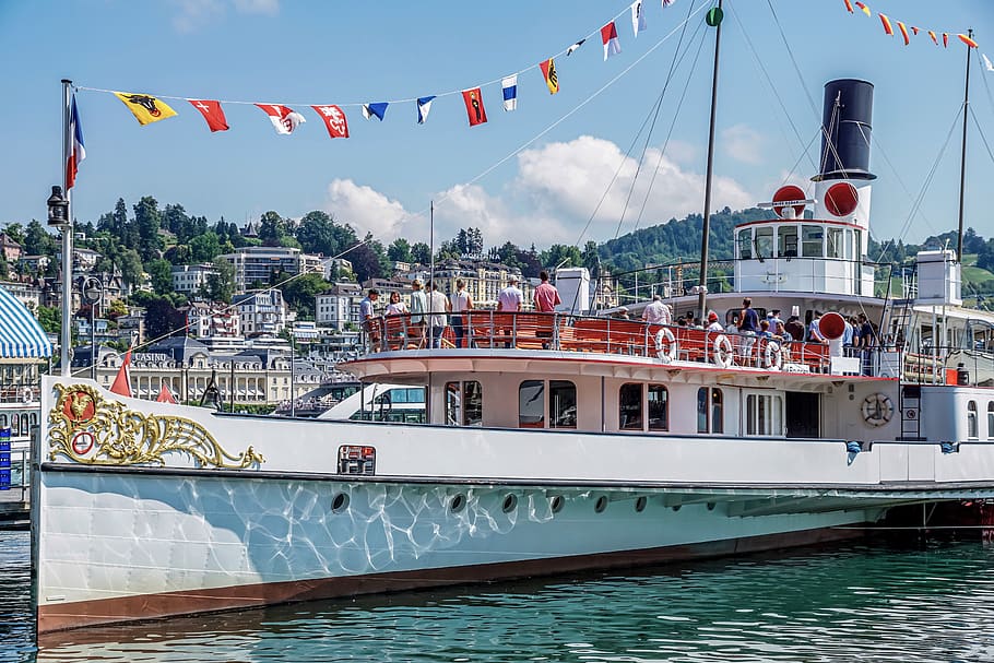 barco de vapor, barco, vapor de paletas, turismo, chimenea, suiza, históricamente, nostalgia, clásico, transporte