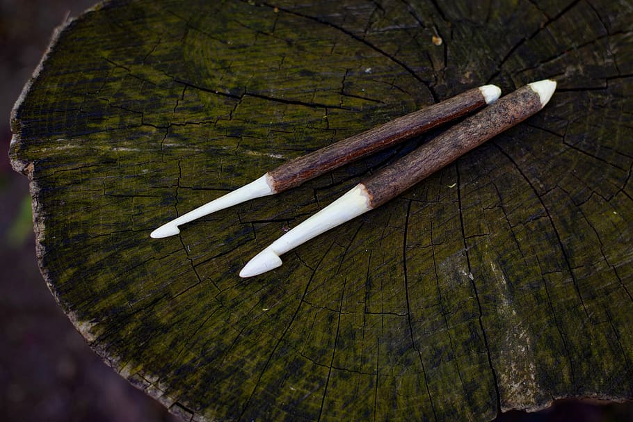 crochet hook, middle ages, carve, hand labor, crochet, medieval, wood - material, tree, close-up, nature