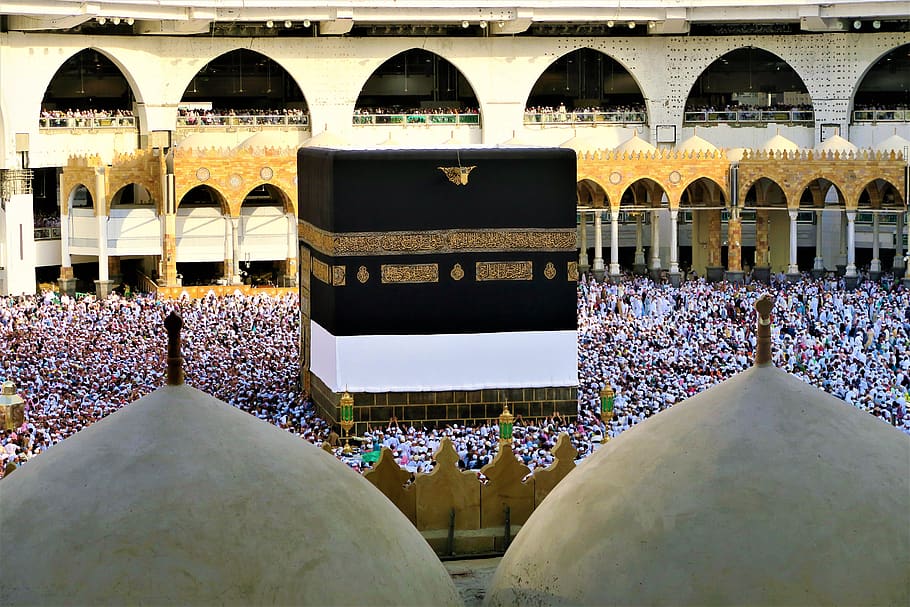 the pilgrim's guide, kaaba, mecca, cami, architecture, masjid, islam, religion, travel, city