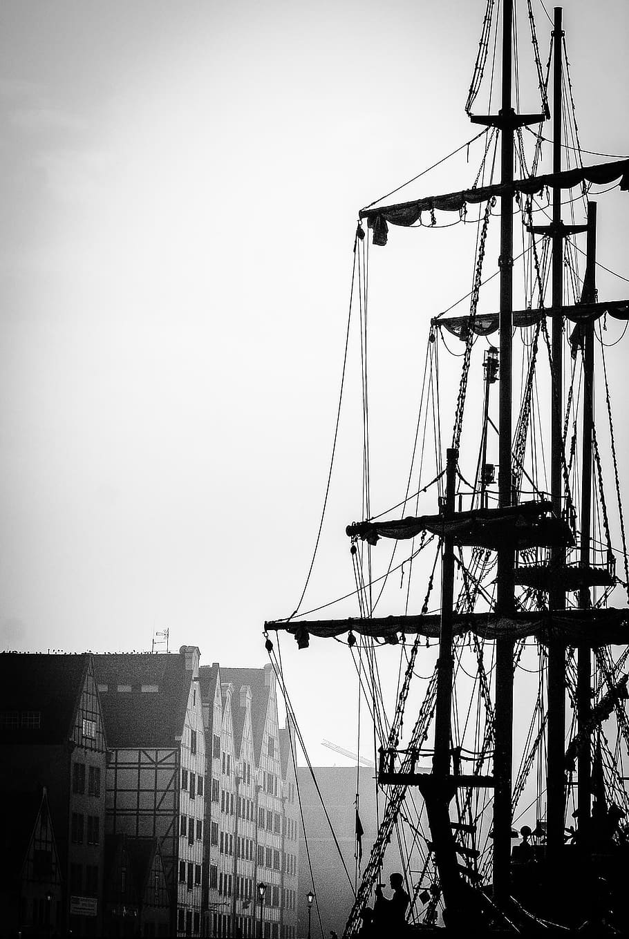 the mast, sailing ship, sea, sailboats, water, ship, port, the waterfront, haven, boat