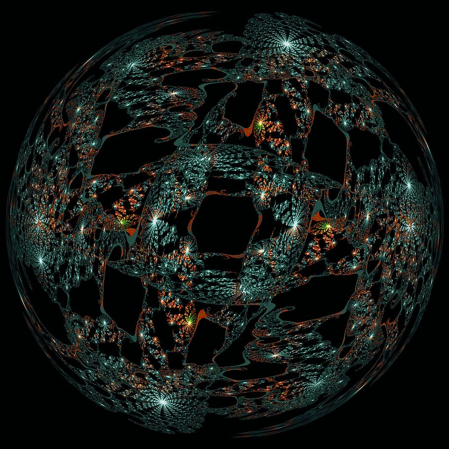 fractal, computer graphics, color, mysterisch, abstract, creative, fantasy, structure, indoors, sphere