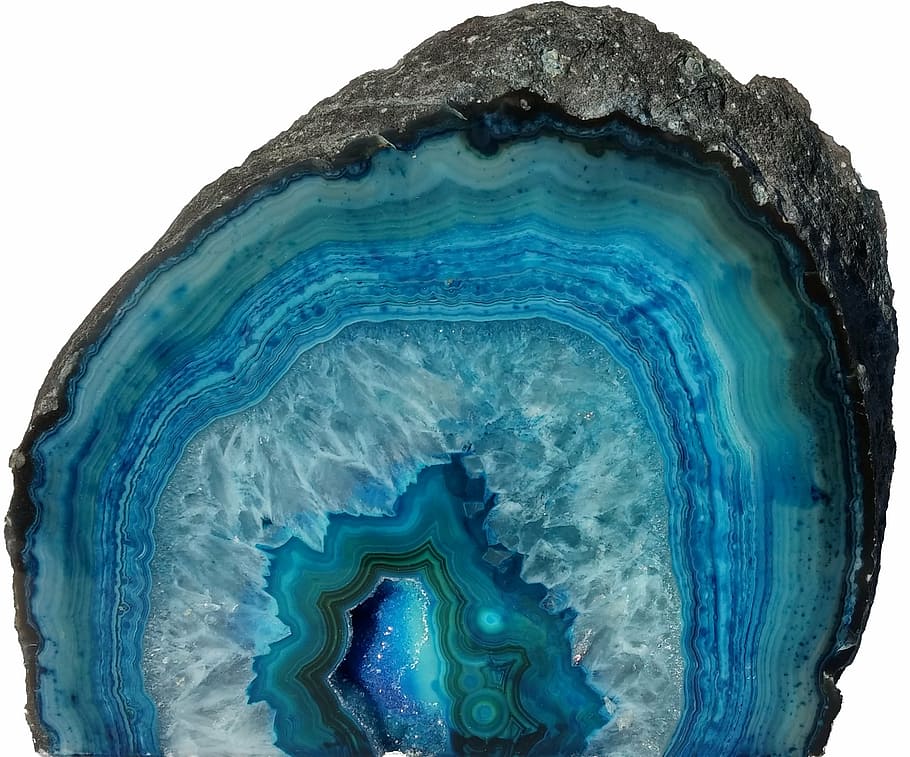 azul, gris, piedra de geoda, drusa, geoda, gema, piedra preciosa, piedra de ágata, ágata, piedra azul
