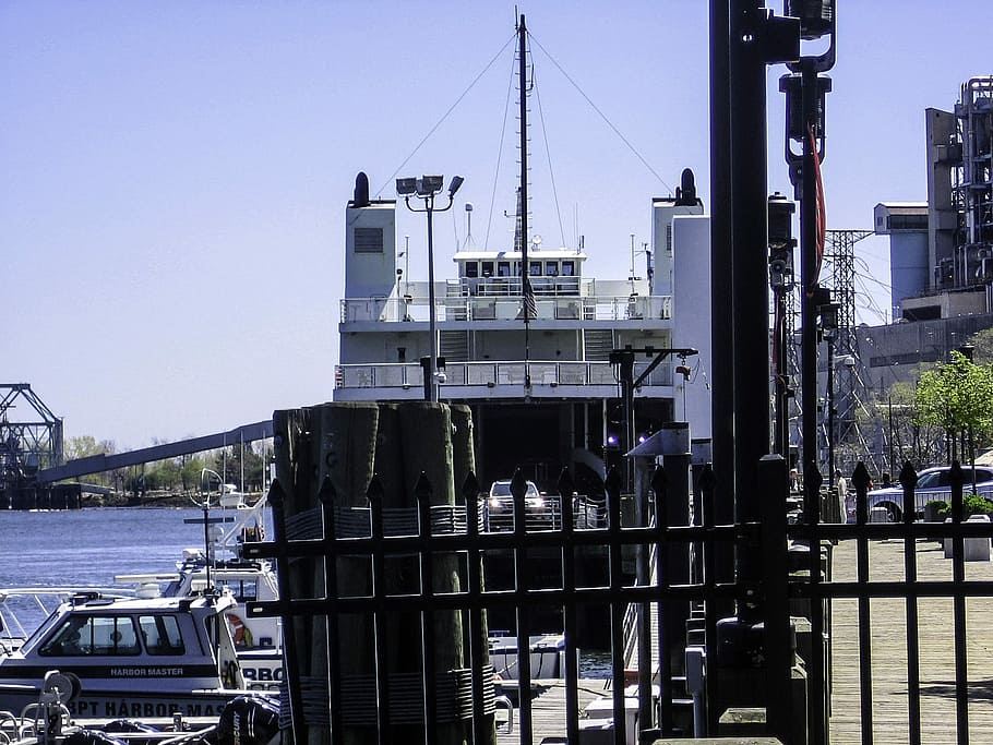 bridgeport port jefersion ferry, bongkar, Bridgeport, Port, Ferry, Connecticut, 000 pertama, foto, jefersion, domain publik
