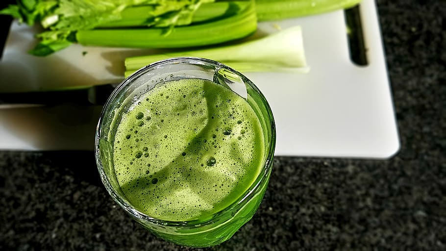 smoothy, glass, celery, knife, cutting board, health, nutrition, food and drink, drink, refreshment